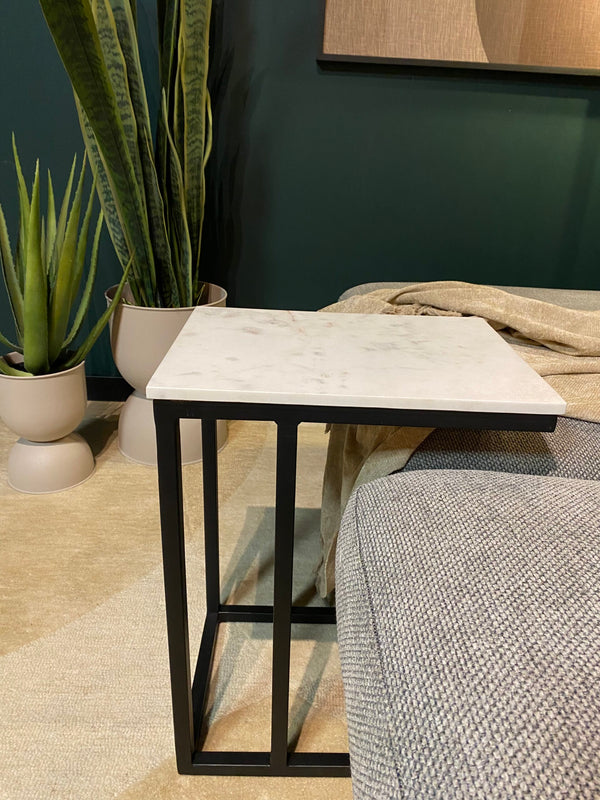 Laptoptafel Nova | Wit Marmer — Zijaanzicht - witfoto