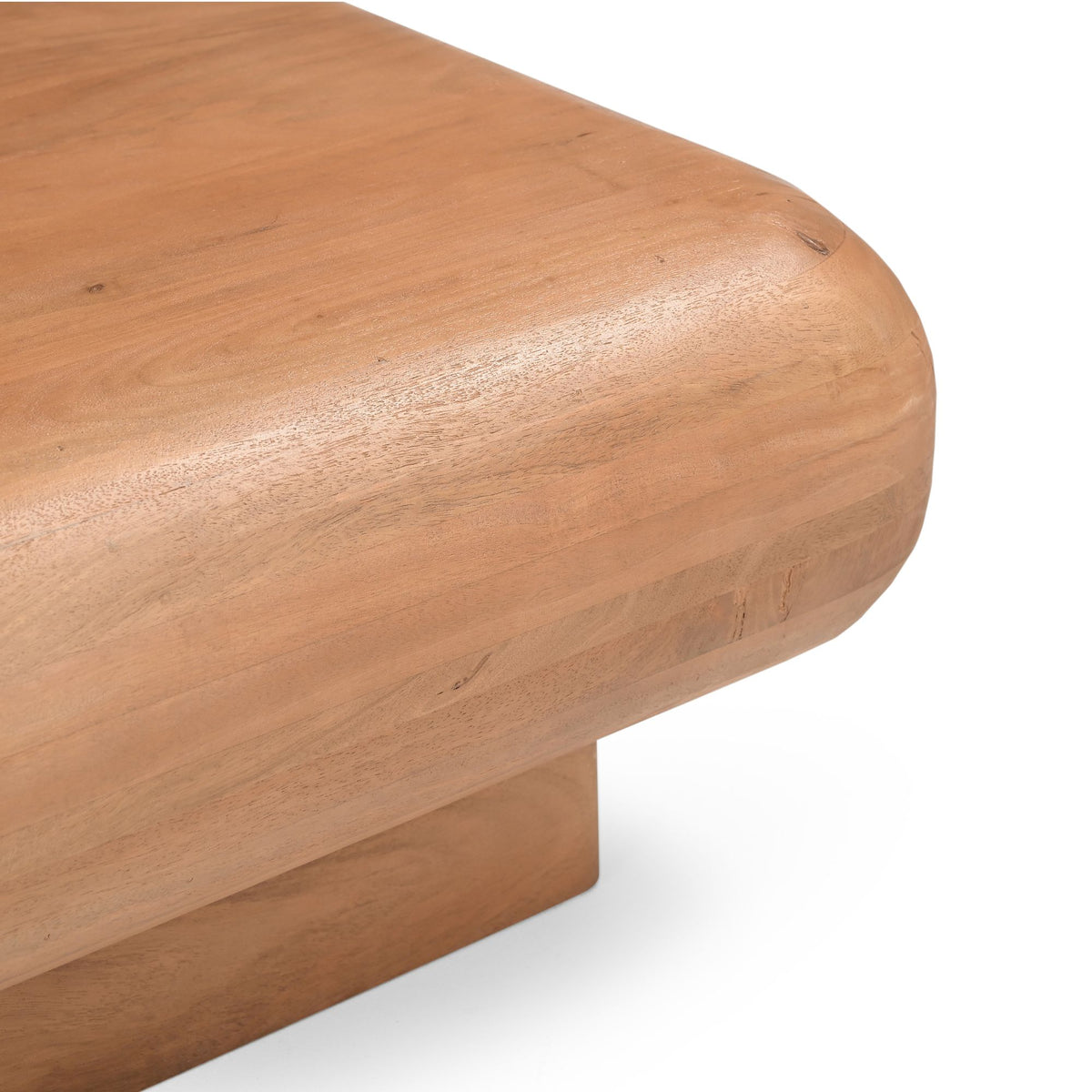 Salontafel Fedde naturel mangohout 80 cm, detail van het materiaal