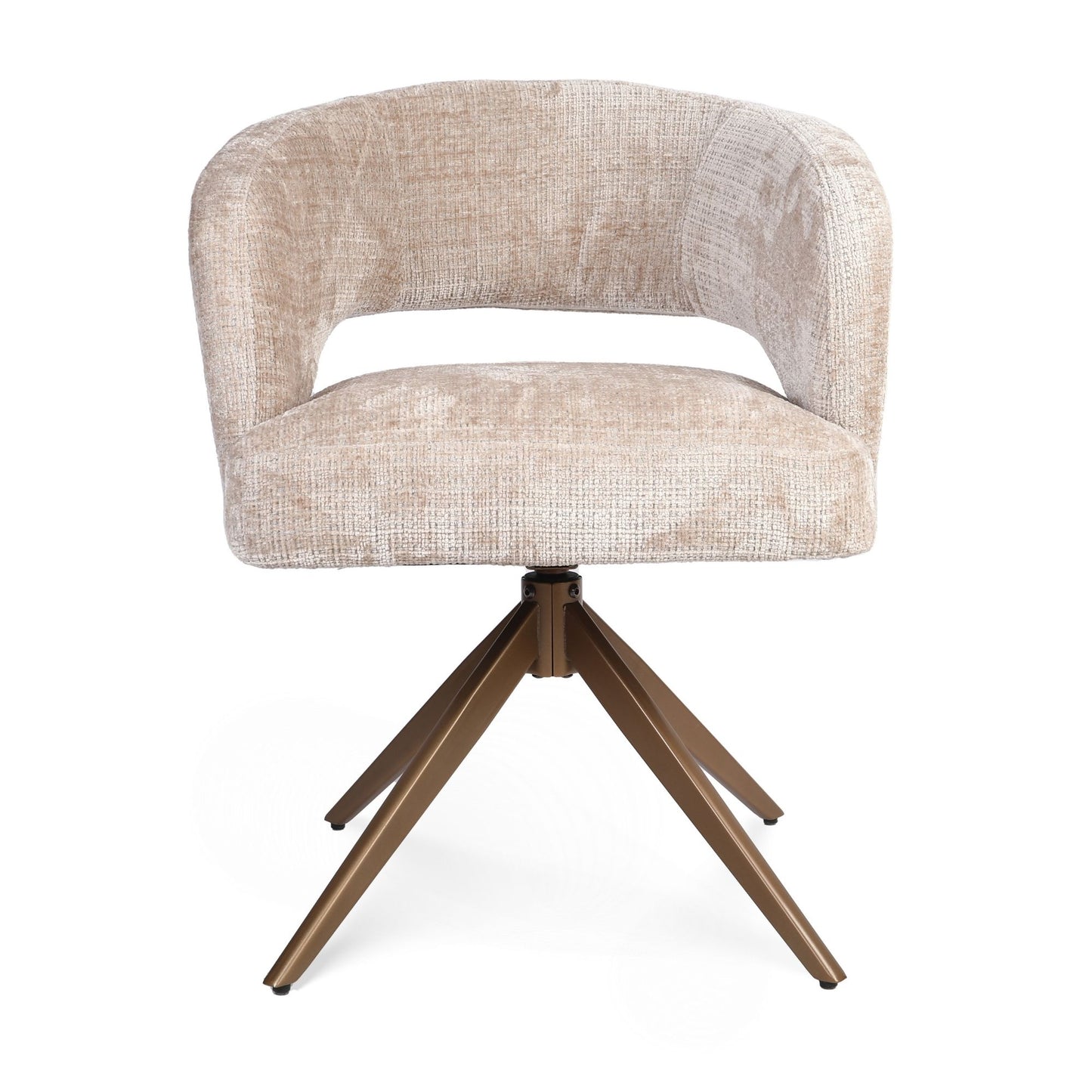 Eetkamerstoel Demi | Beige Cremona | Onderstel Brons