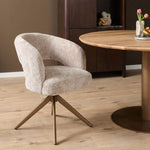 Eetkamerstoel Demi | Beige Cremona | Onderstel Brons