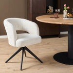 Eetkamerstoel Demi | Off White Cremona | Onderstel Zwart