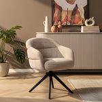 Eetkamerstoel Bella | Beige Cremona | Onderstel Black