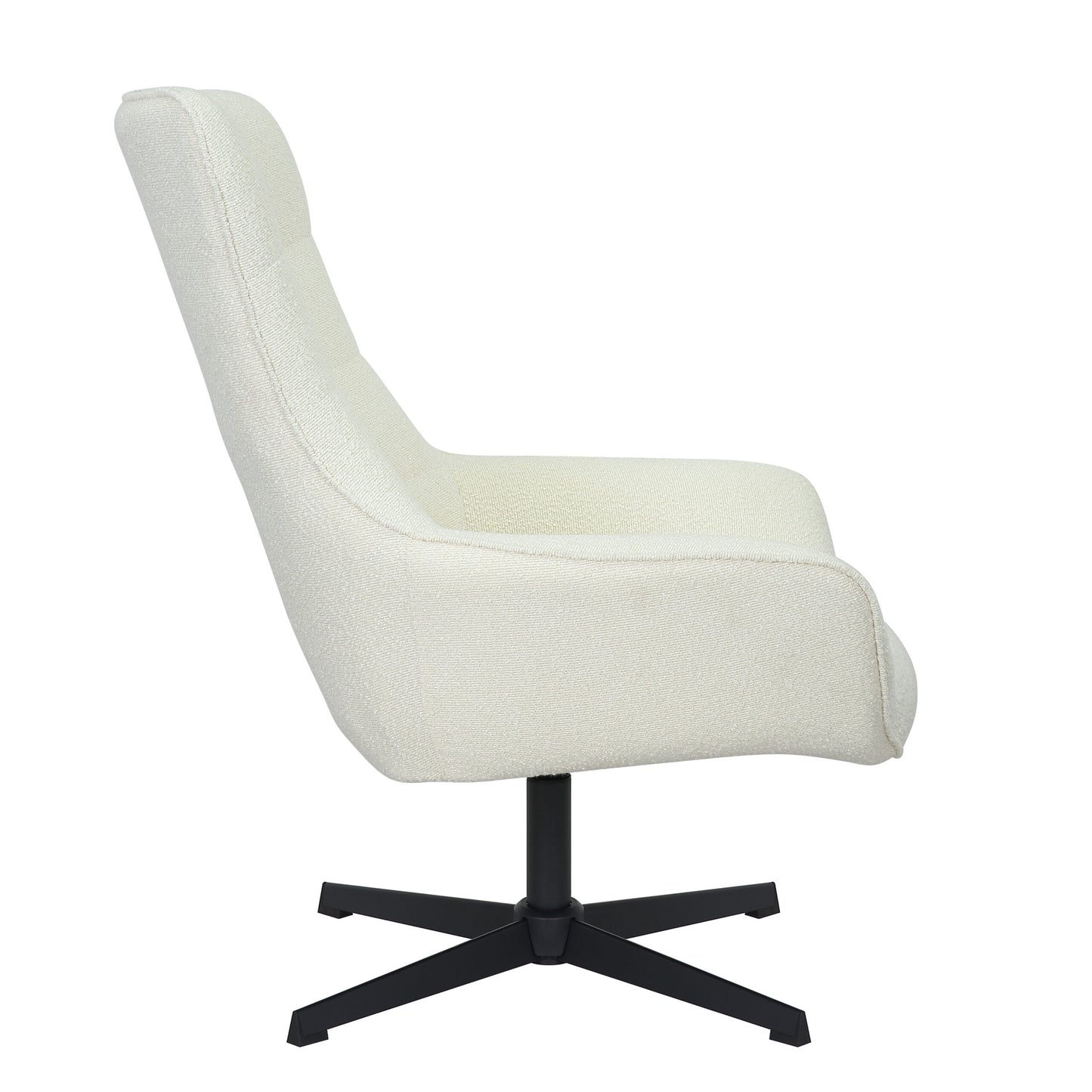 Draaifauteuil Nora | Wit Polyester Stof