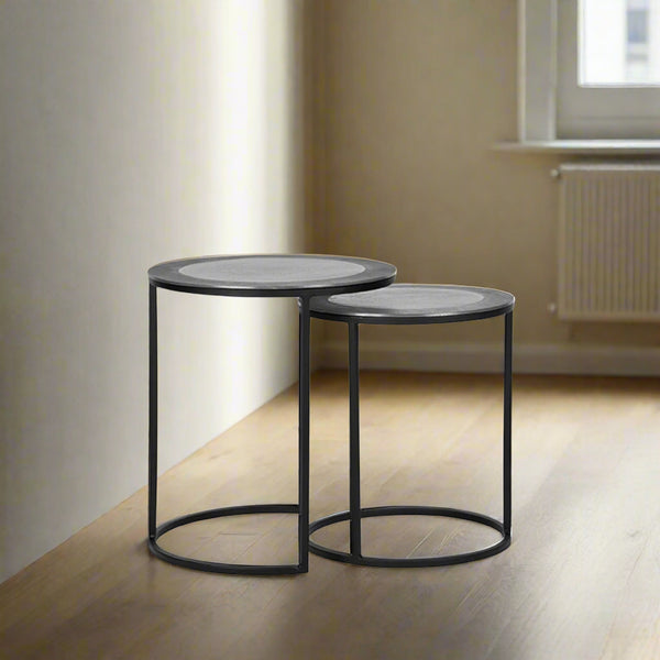 Salontafel Set Pair | Grijs Metaal