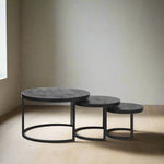 Salontafel Set Triplet | Zwart Mangohout