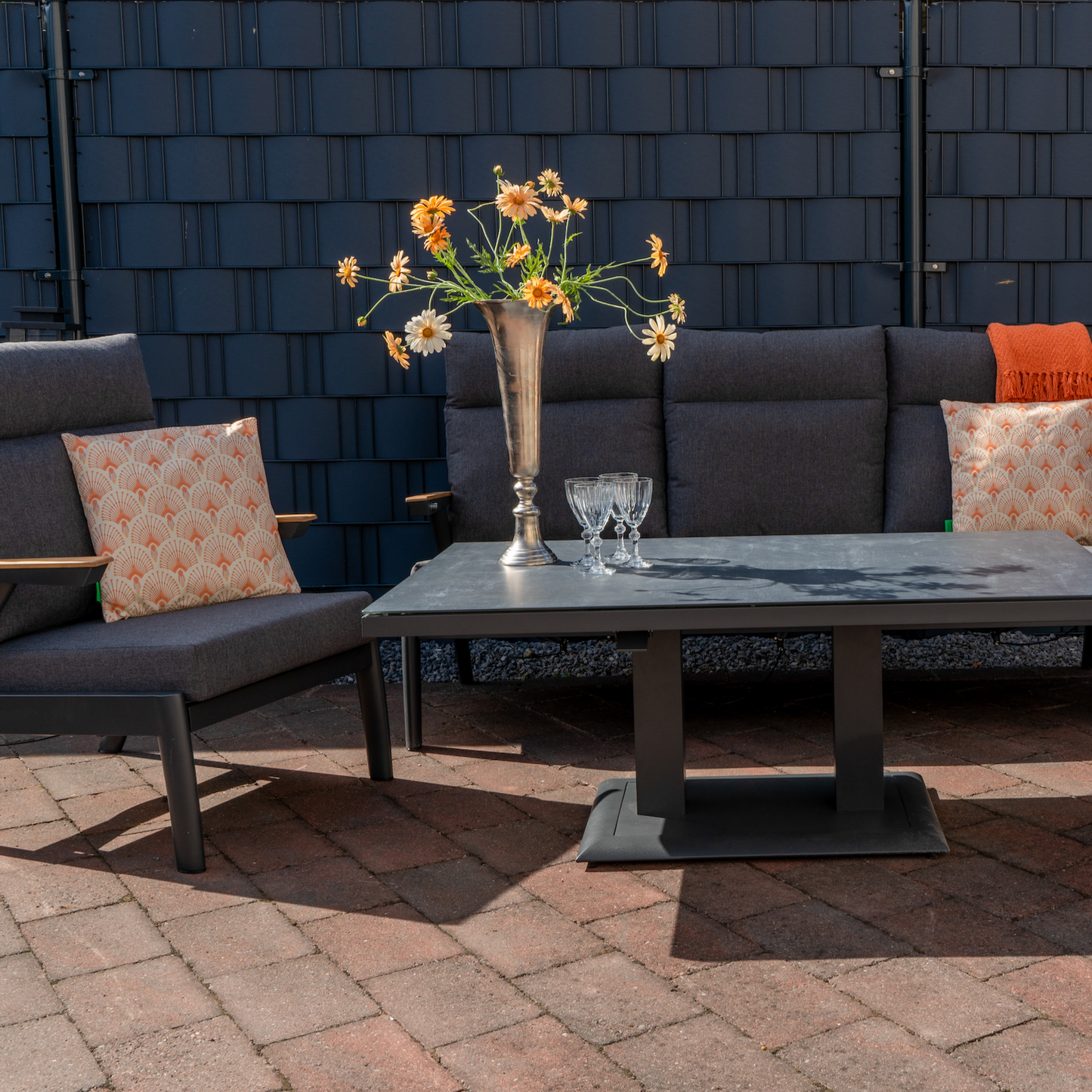 Loungebank Florence | Antraciet Aluminium