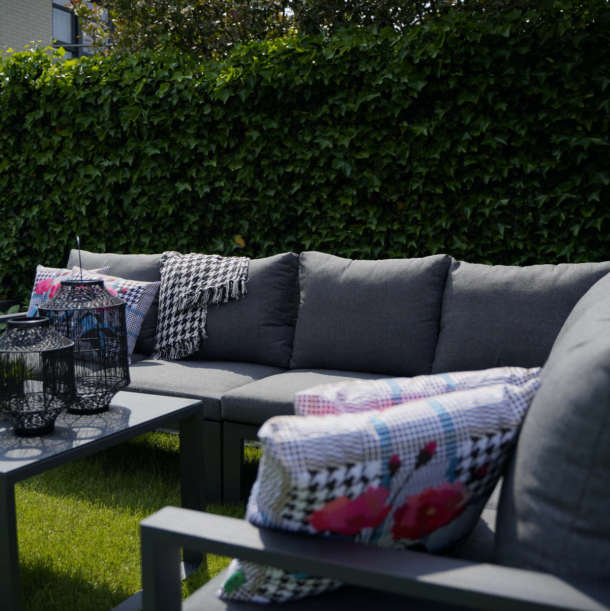 Loungehoekset Pina Colada antraciet, detail van het materiaal