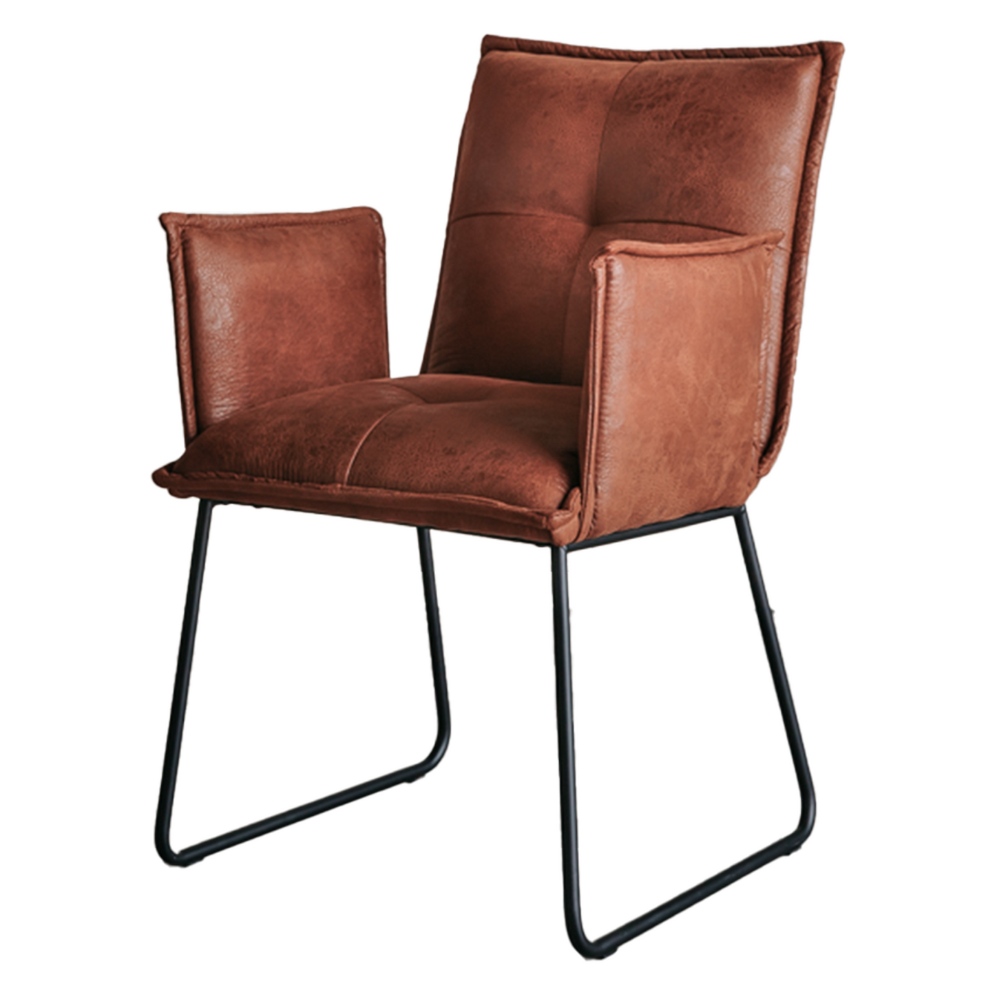 Eetkamerstoel Seda | Met armleuning | Fabric Cherokee Cognac