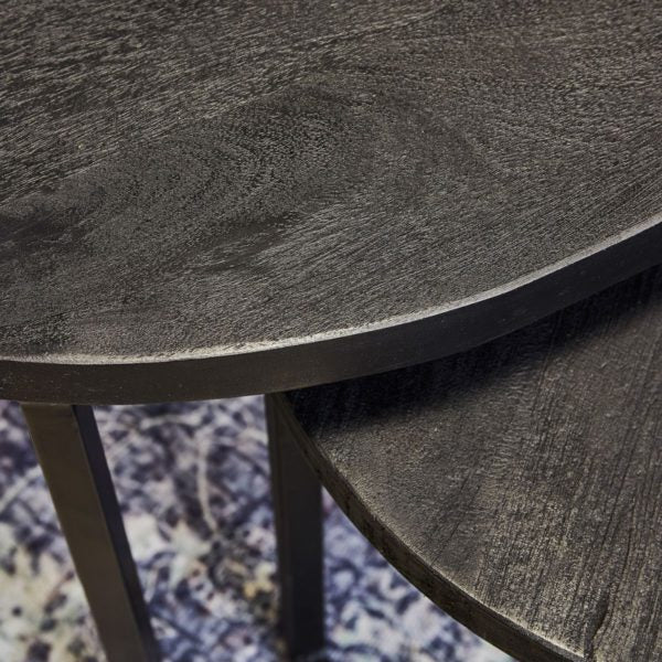 Salontafel Britt set van 3 black, detail van het materiaal