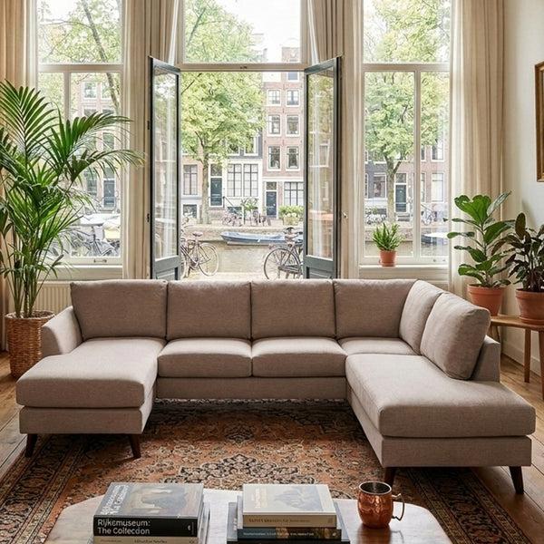 Hoekbank Emma | Poot Zwart | Beige Inari