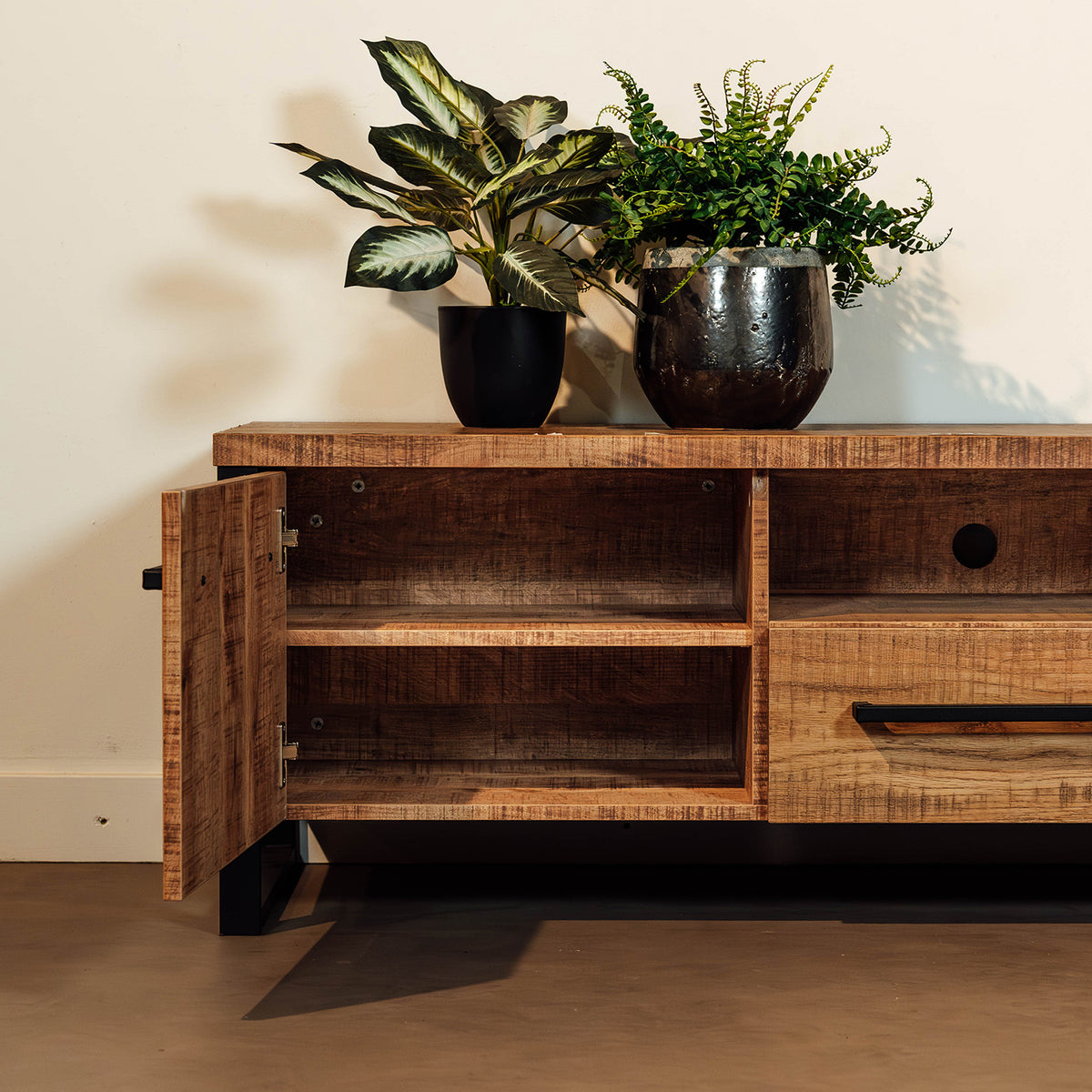 TV-Meubel Carriba naturel melamine, detail van de functie