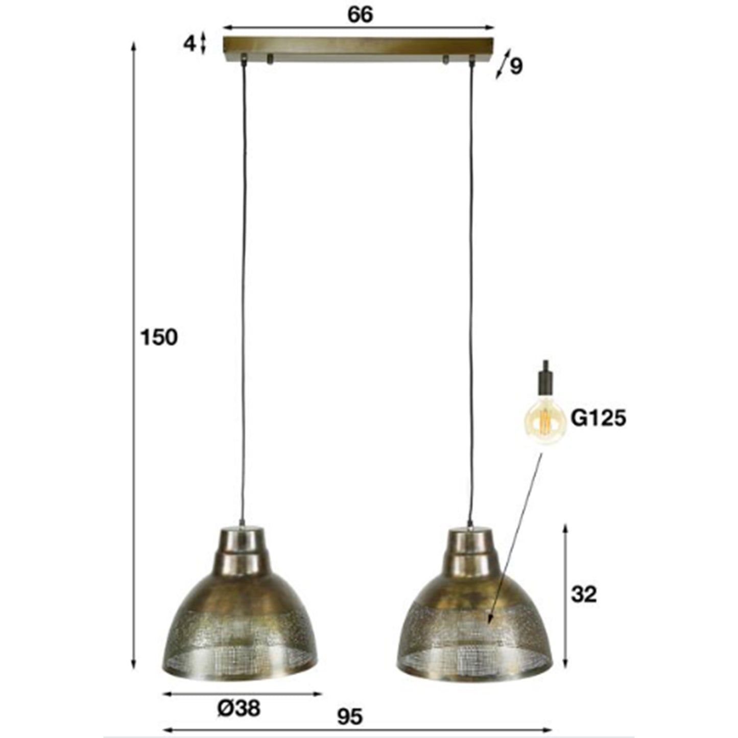 Hanglamp Screen | Ø38 | Brons Metaal
