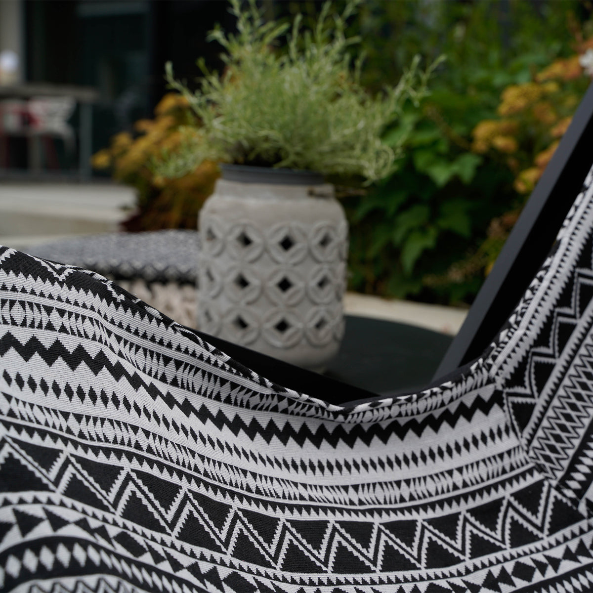 Loungestoel Aztec, detail van het materiaal
