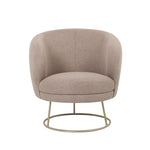 Fauteuil Victoria bruin stof, vooraanzicht op witte achtergrond