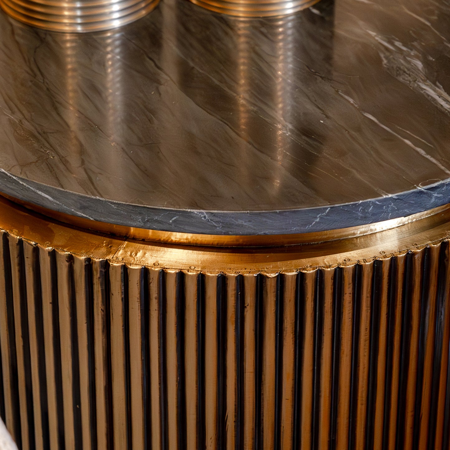 Bijzettafel Ironville | Rond | Zwart Marmer