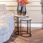 Bijzettafel Lexington | Set Van 2 | Wit marmer