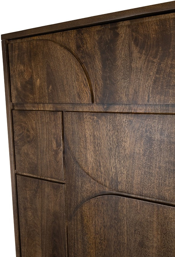 Wandkast Kaapstad mangohout walnoot, detail van het materiaal