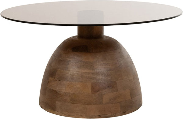 Salontafel Christian | Smoke Glass | Mangohout Walnoot — Vooraanzicht - witfoto