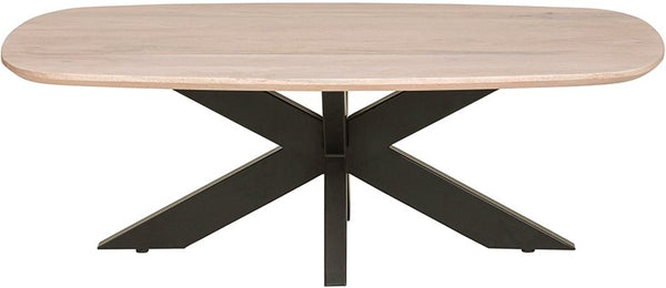 Salontafel Akagi deens ovaal 120 cm, vooraanzicht op witte achtergrond