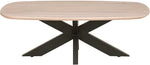 Salontafel Akagi deens ovaal 120 cm, vooraanzicht op witte achtergrond