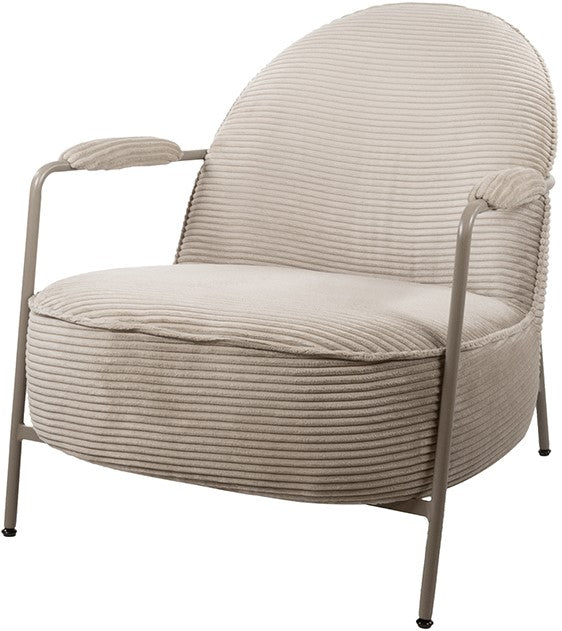 Fauteuil Elton | Rib Sand — Vooraanzicht - witfoto