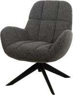 Draaifauteuil Elvis | Antraciet Bouclé — Vooraanzicht - witfoto