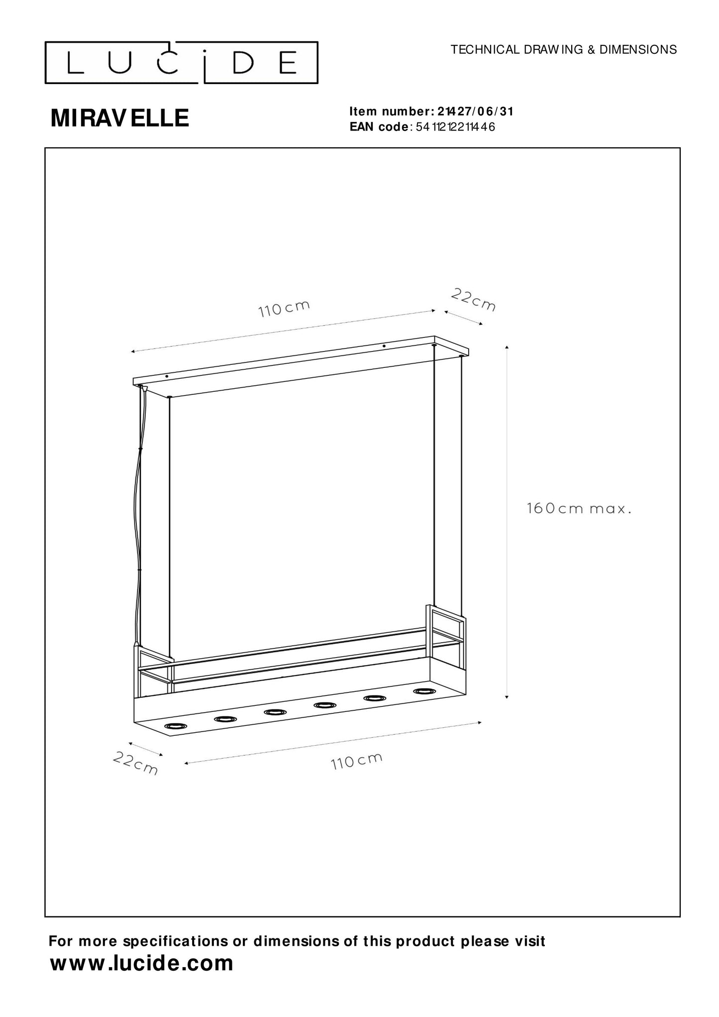 Hanglamp Miravella | Wit