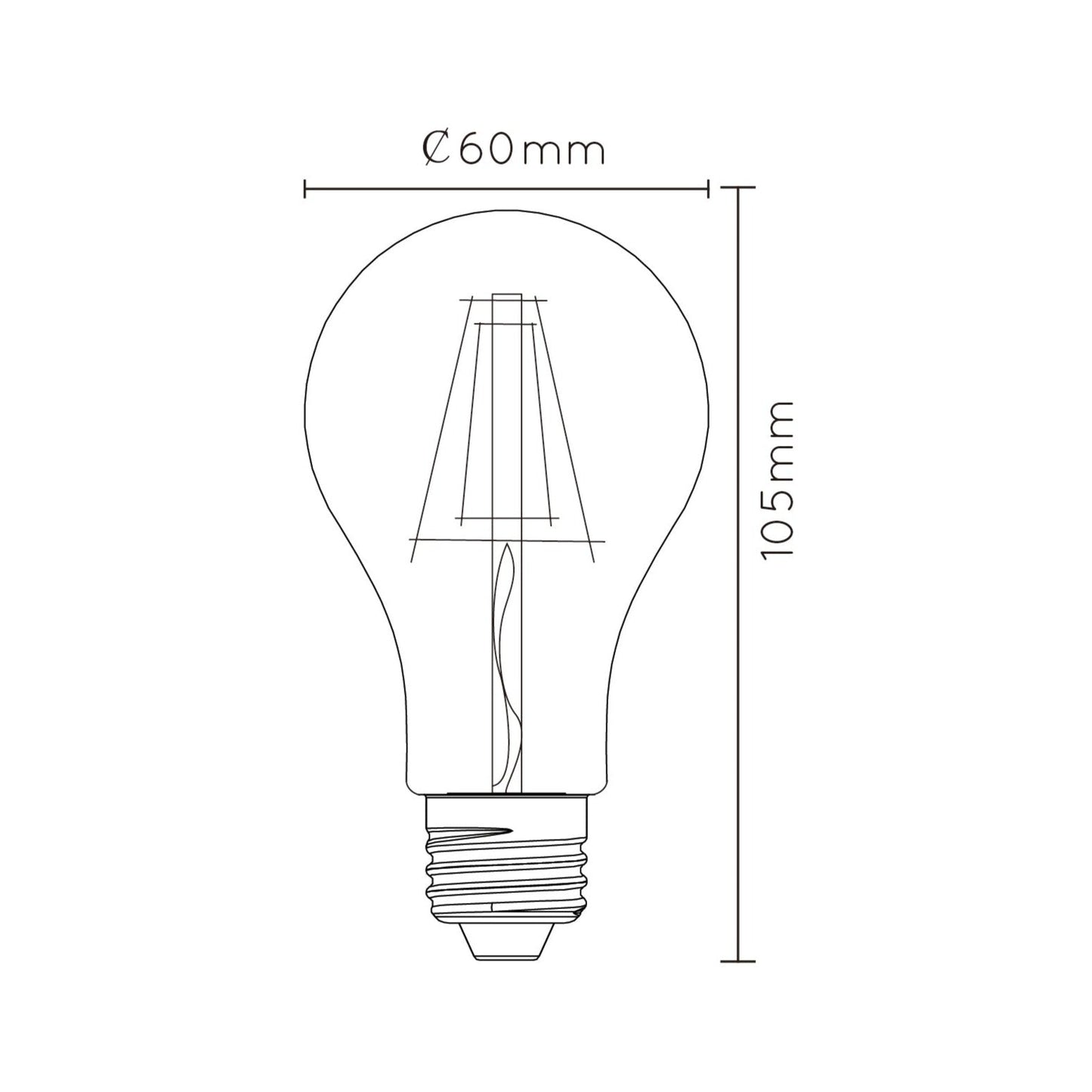 Lichtbron A60 | LED Dimbaar | E27 | Ø6 | Glas
