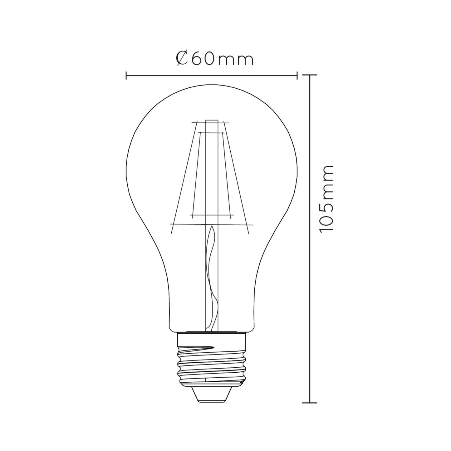 Lichtbron A60 | LED Dimbaar | E27 | Ø6 | Mat Glas