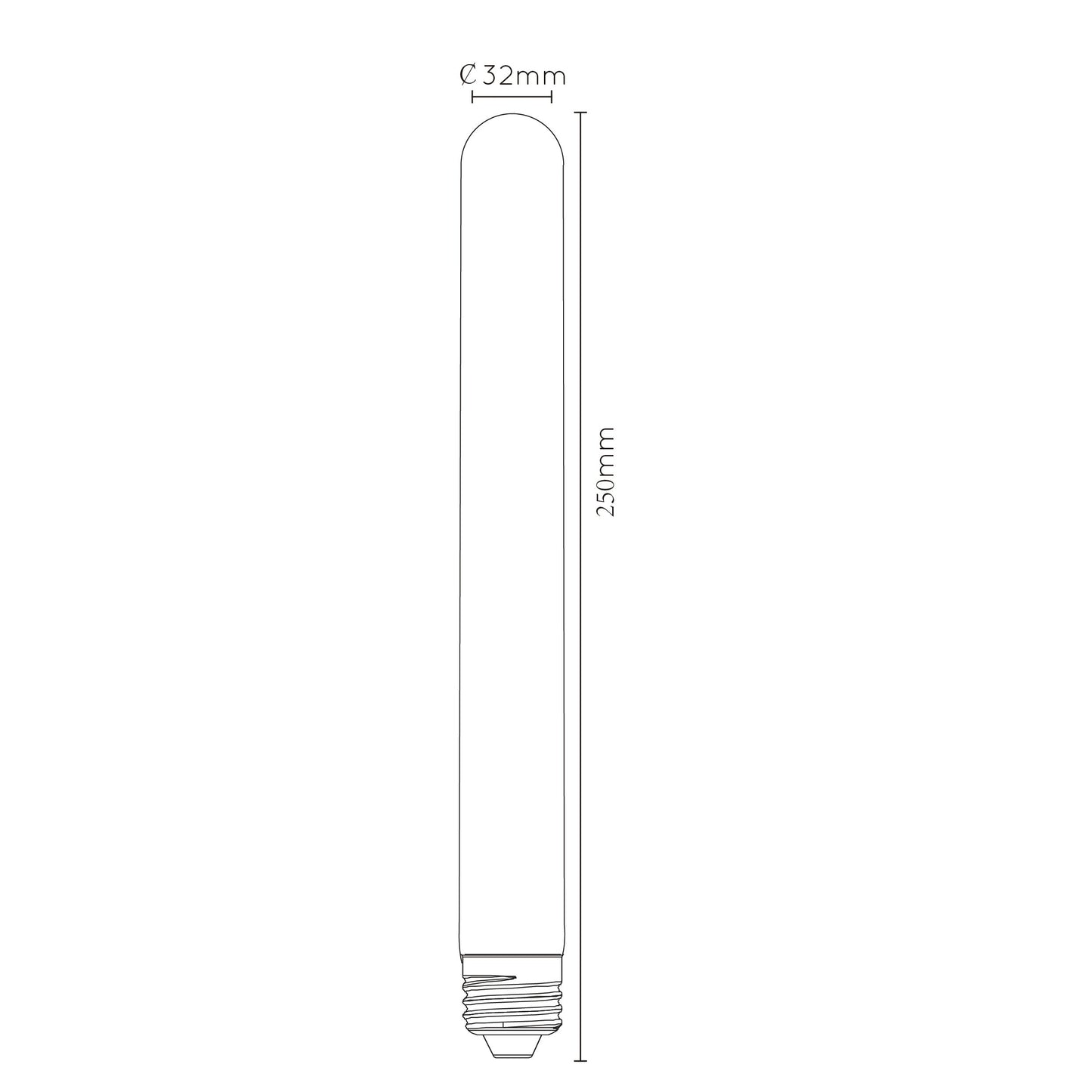 Lichtbron T32 | LED Dimbaar | Filament Bol Ø3,2 | 25 cm | Amberkleurig Glas