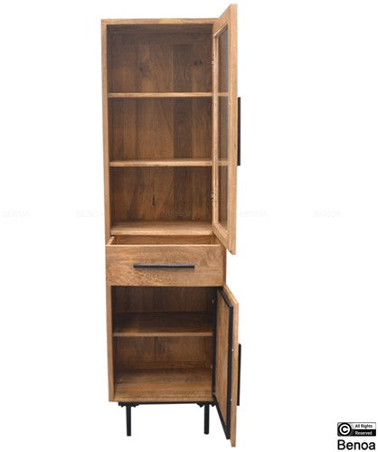 Opbergkast Jayden mangohout 55cm, detail van de functie