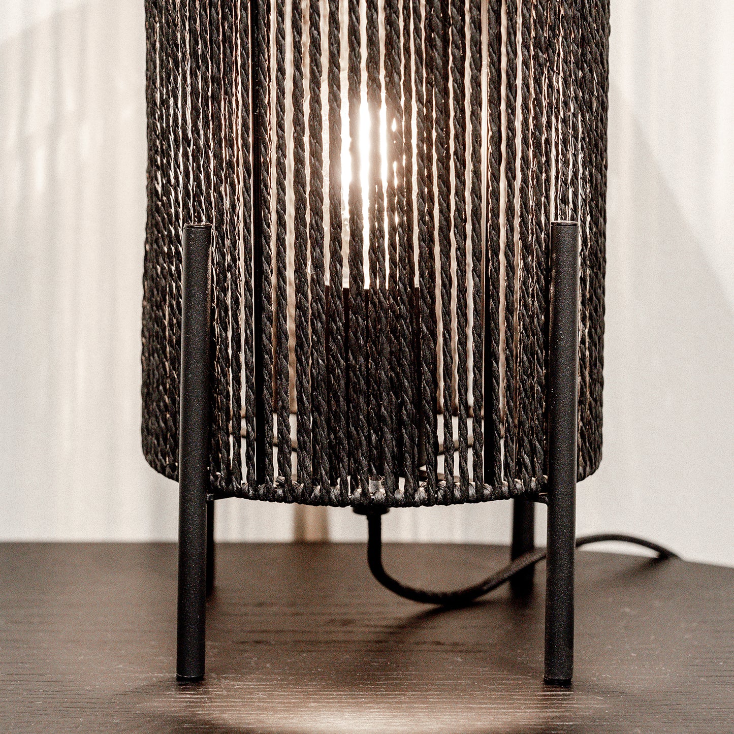 Tafellamp Ibiza | Zwart Jute