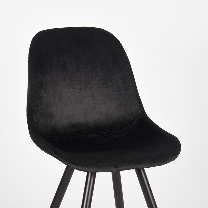 Eetkamerstoel Capri | Zwart Velvet — Vooraanzicht - sfeer