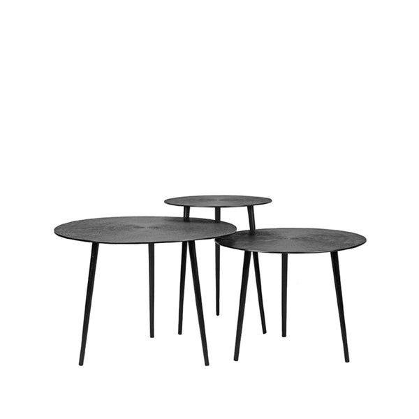 Salontafel Set Nobby | Zwart — Vooraanzicht - witfoto