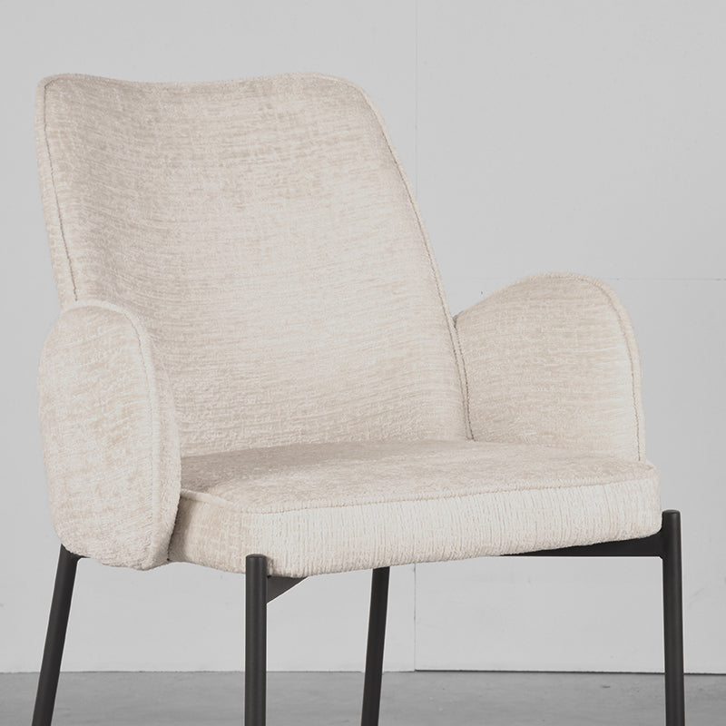 Eetkamerstoel Joni crème elegance, detail van het materiaal