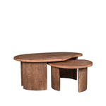 Salontafel Set Timon | Espresso Mangohout — Vooraanzicht - witfoto