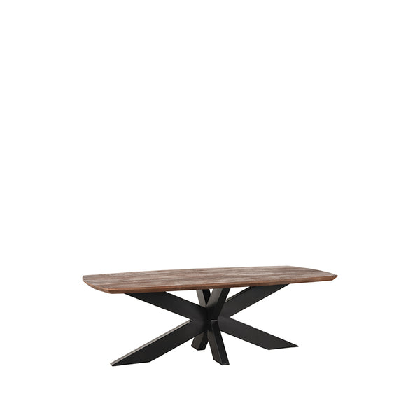 Salontafel Zane espresso mangohout, vooraanzicht op witte achtergrond