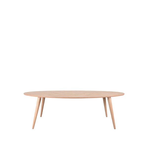 Eettafel Ines | Naturel Eikenfineer — Vooraanzicht - witfoto