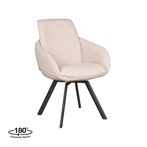 Eetkamerstoel Beauty | Naturel Bouclé | Magazijn leegverkoop — Vooraanzicht - witfoto