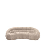 Bank Cloud 3-zits beige stof, vooraanzicht op witte achtergrond