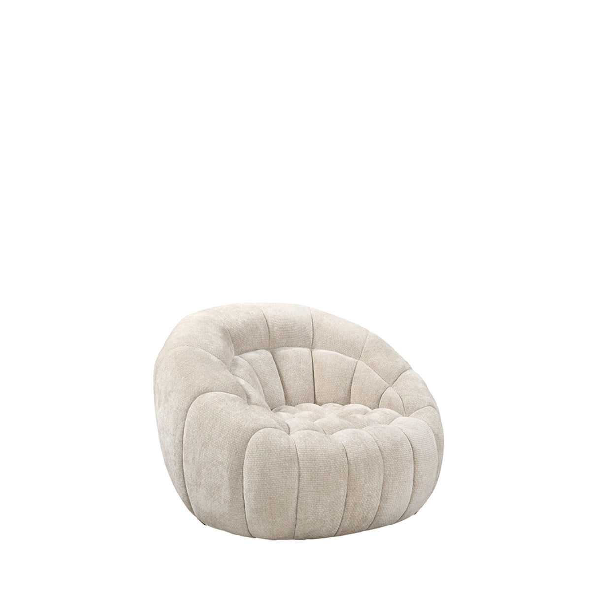 Draaifauteuil Cloud | Naturel Stof — Vooraanzicht - witfoto