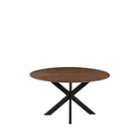 Eettafel Otis naturel mangohout, vooraanzicht op witte achtergrond