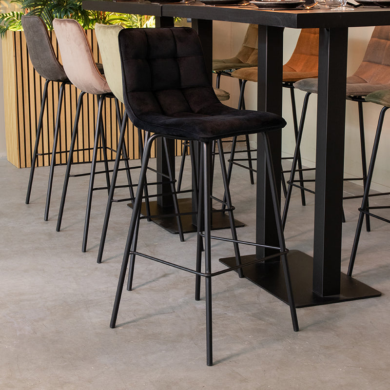 Barkruk Bistro | Zwart Velvet — Algemene Sfeerfoto