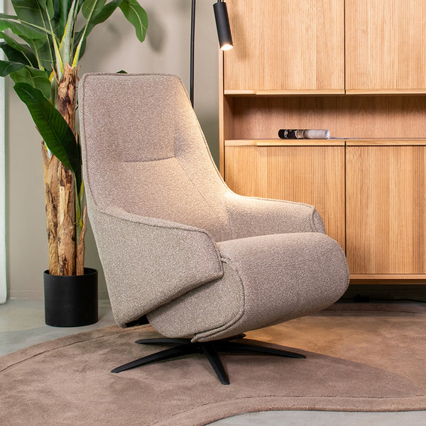Relaxfauteuil Odense | Truffel/Grijs Bouclé