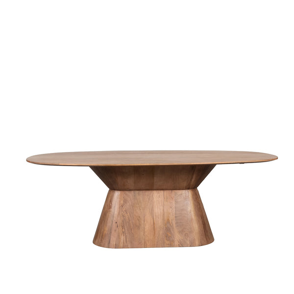 Eettafel Jagger bruin mangohout, vooraanzicht op witte achtergrond