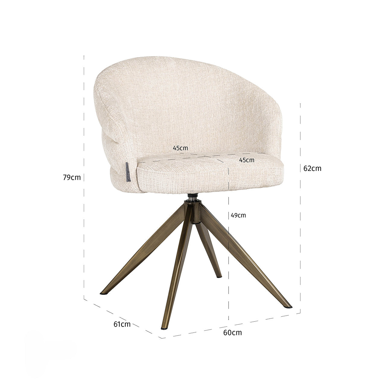 Eetkamerstoel Zendaya | Zand Stof