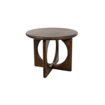 Salontafel Zodiac 60cm dark walnoot mango, vooraanzicht op witte achtergrond