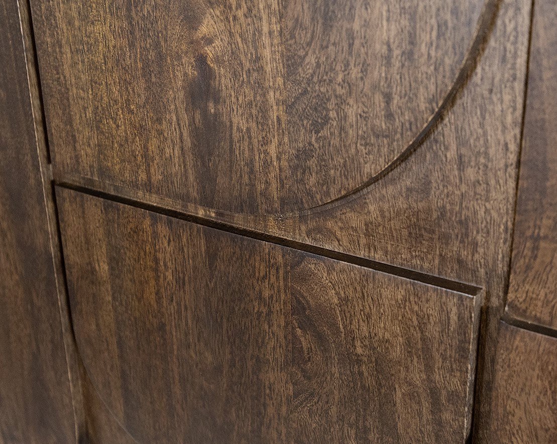 Dressoir Kaapstad mangohout walnoot, detail van het materiaal