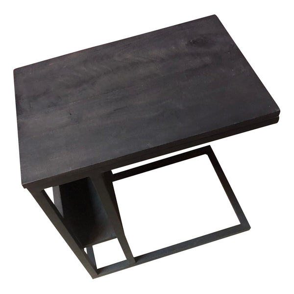 Laptoptafel Yara | Zwart Mangohout — Vooraanzicht - witfoto