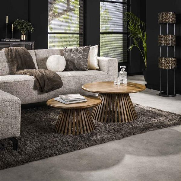 Salontafel Tweak Conisch | Set van 2 | Zand Mangohout